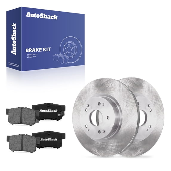 AutoShack Rear Brake Rotors & Ceramic Pads for Honda, CR-Z 2011-2015, FWD L4 1.5L - 10.23" (259.8 mm), 5-Lug