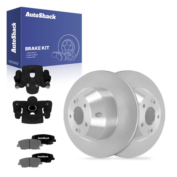 AutoShack Rear Brake Rotors, Ceramic Pads & Black Calipers for Kia, Sorento 2016-2020, AWD FWD L4 2.0L 2.4L V6 3.3L - 12.01" (305 mm), 5-Lug