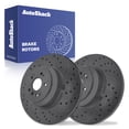 thumbnail image 1 of AutoShack Rear Brake Rotors for Honda, Pilot 2016-2023 Ridgeline 2017-2025 Passport 2019-2025, AWD FWD V6 3.5L - Coated Drilled & Slotted - Black Matte Finish - BlackShield - 12.99" (330 mm), 5-Lug, 1 of 4