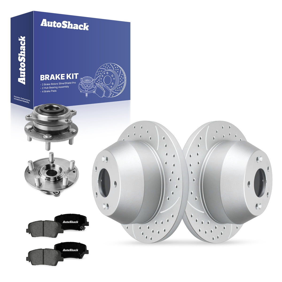 Formula Rear Hub AutoShack Rear Solid Silver Matte Rotors 11.89