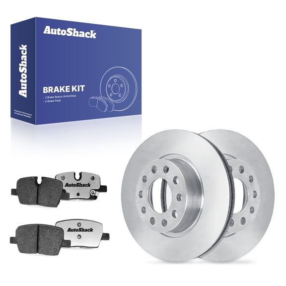 AutoShack Rear Brake Rotors & Ceramic Pads for Cadillac, CT4 2020-2025, AWD RWD L4 2.0L 2.7L V6 3.6L - Coated - ArmorStop - 12.4" (315 mm), 5-Lug