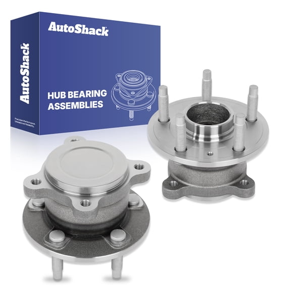 AutoShack Rear Wheel Hub Bearing Assemblies - Driver and Passenger Side for Chevrolet, Cruze 2016-2019, FWD L4 1.4L 1.6L - 5-Lug, With ABS