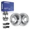 thumbnail image 1 of AutoShack Rear Solid Brake Rotors + Ceramic Pads + Hub Bearing Assembly 8-PC Brake Kit Replacement for 2006-2011 Honda Civic 2006-2011 Acura CSX 10.24" (260 mm), 1 of 4