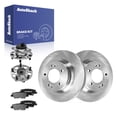 thumbnail image 1 of AutoShack Rear Solid Brake Rotors + Ceramic Pads + Hub Bearing Assembly 8-PC Brake Kit Replacement for 2015 Kia Soul EV 11.18" (284 mm), 1 of 5