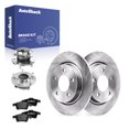 thumbnail image 1 of AutoShack Rear Solid Brake Rotors + Ceramic Pads + Hub Bearing Assembly 8-PC Brake Kit Replacement for 2005-2013 Mazda 3 2010 Mazda 3 Sport 11.02" (279.9 mm), 1 of 5