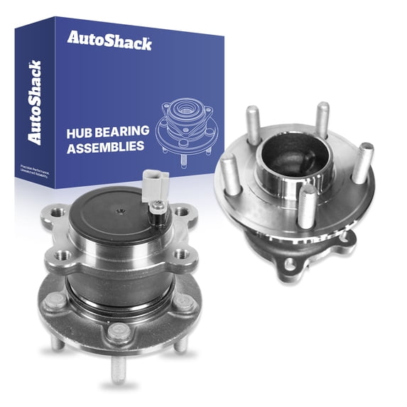AutoShack Rear Wheel Hub Bearing Assemblies - Driver and Passenger Side for Ford & Lincoln, Escape 2013-2019 MKC 2015-2019 C-Max 2013-2018, FWD AWD L4 1.5L 1.6L 2.0L 2.3L 2.5L - 5-Lug, With ABS