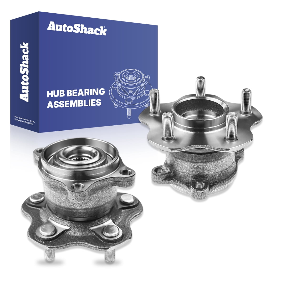 AutoShack Rear Wheel Hub Bearing Assemblies - Driver and Passenger Side for Nissan, Rogue 2008-2020 Rogue Sport 2017-2022 Juke 2011-2017, AWD L4 1.6L 2.0L 2.5L - 5-Lug, Without ABS