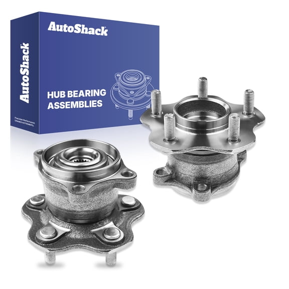 AutoShack Rear Wheel Hub Bearing Assemblies - Driver and Passenger Side for Nissan, Rogue 2008-2020 Rogue Sport 2017-2022 Juke 2011-2017, AWD L4 1.6L 2.0L 2.5L - 5-Lug, Without ABS