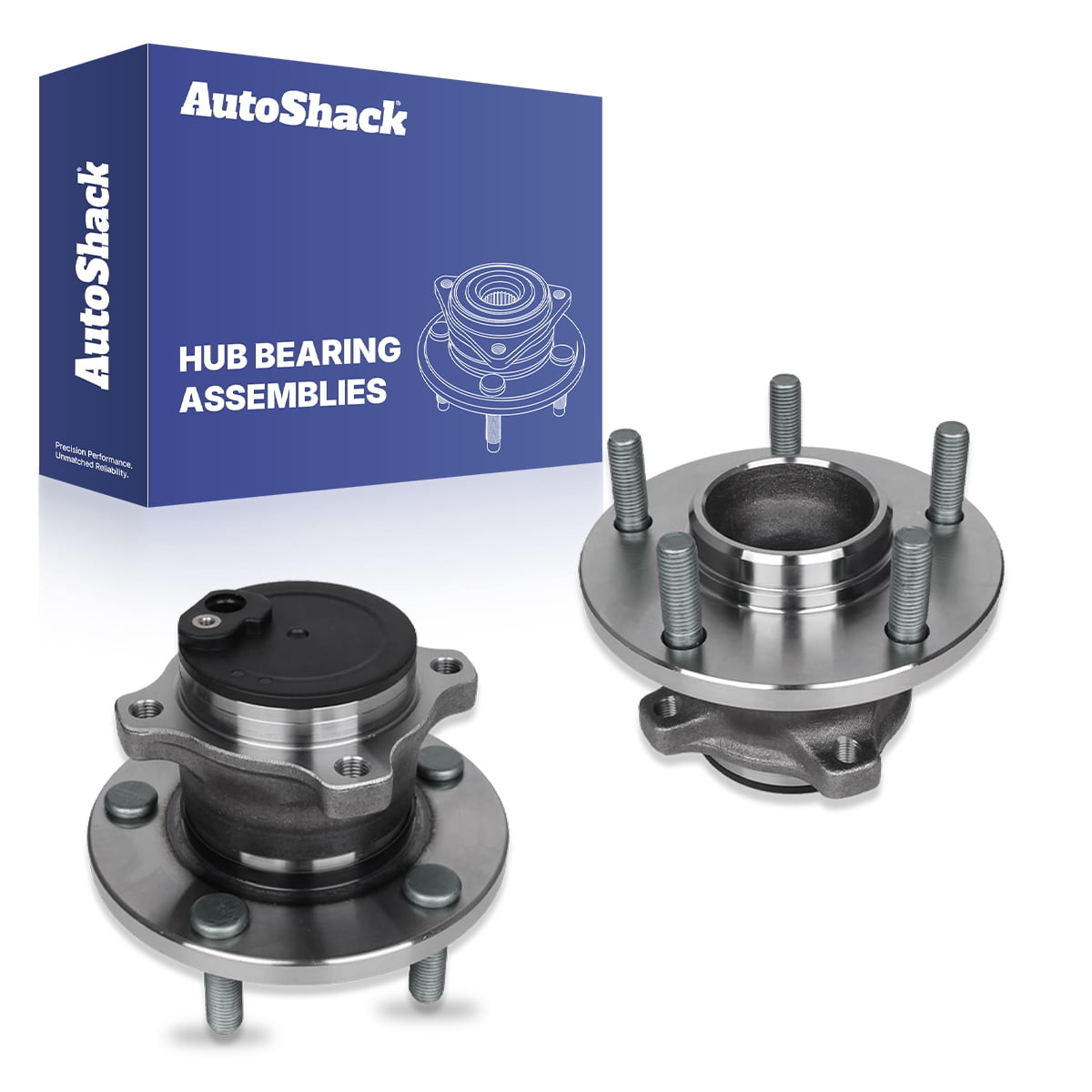 AutoShack Rear Wheel Hub Bearing Assemblies - Driver and Passenger Side for Mazda, 3 2004-2013 5 2006-2010, 2012-2017 3 Sport 2009-2013, FWD L4 2.0L 2.3L 2.5L - 5-Lug, With ABS