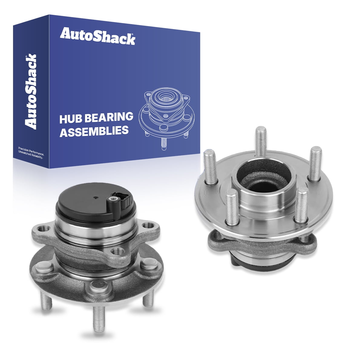 AutoShack Rear Wheel Hub Bearing Assemblies - Driver and Passenger Side for Ford & Lincoln, Fusion 2014-2020 MKZ 2014-2016, FWD L4 1.5L 1.6L 2.0L 2.5L V6 3.7L - 5-Lug, With ABS