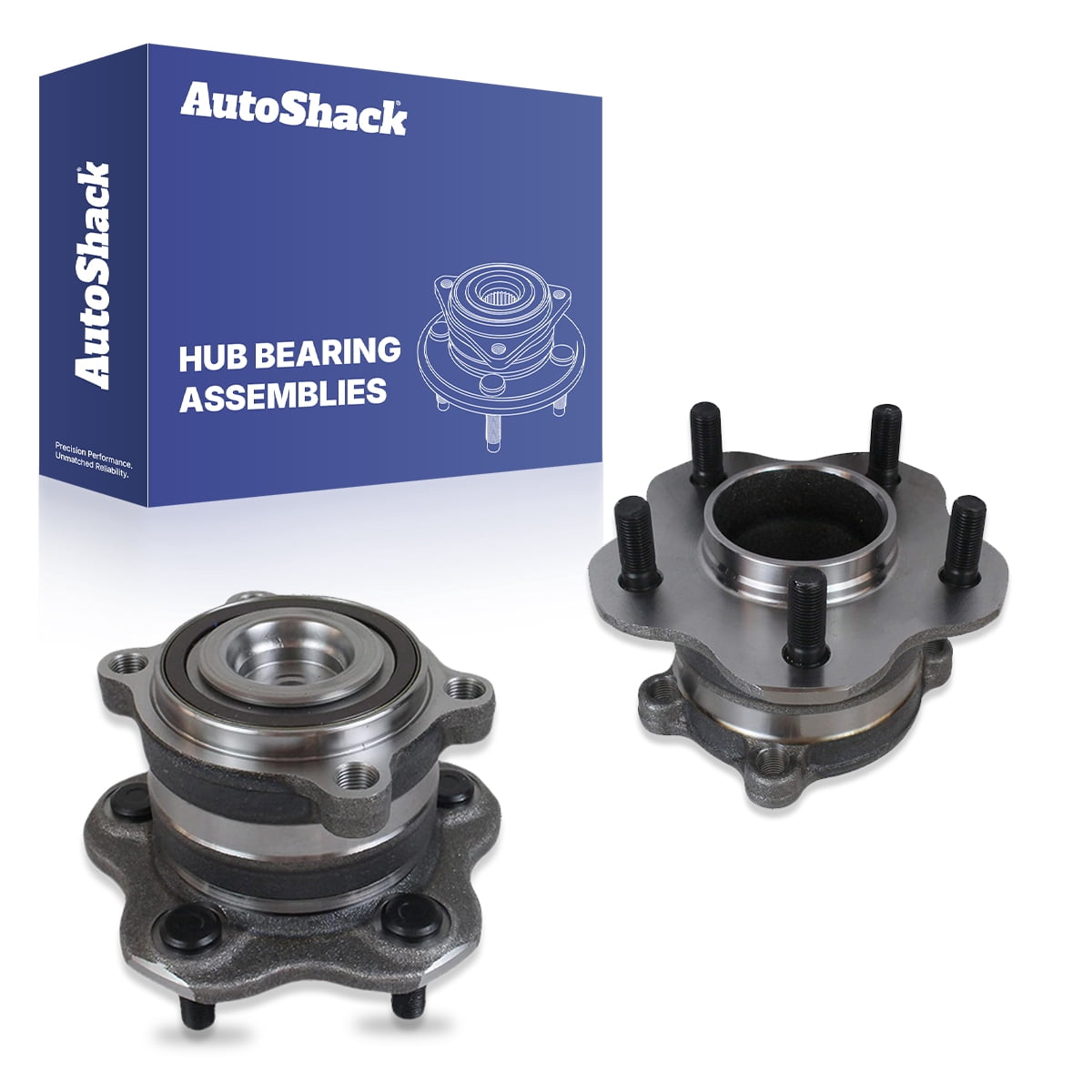 AutoShack Rear Wheel Hub Bearing Assemblies - Driver and Passenger Side for Nissan, Altima 2007-2018 Pathfinder 2013-2020, 2022-2025 Murano 2015-2023, FWD L4 2.5L V6 3.5L - 5-Lug, With ABS