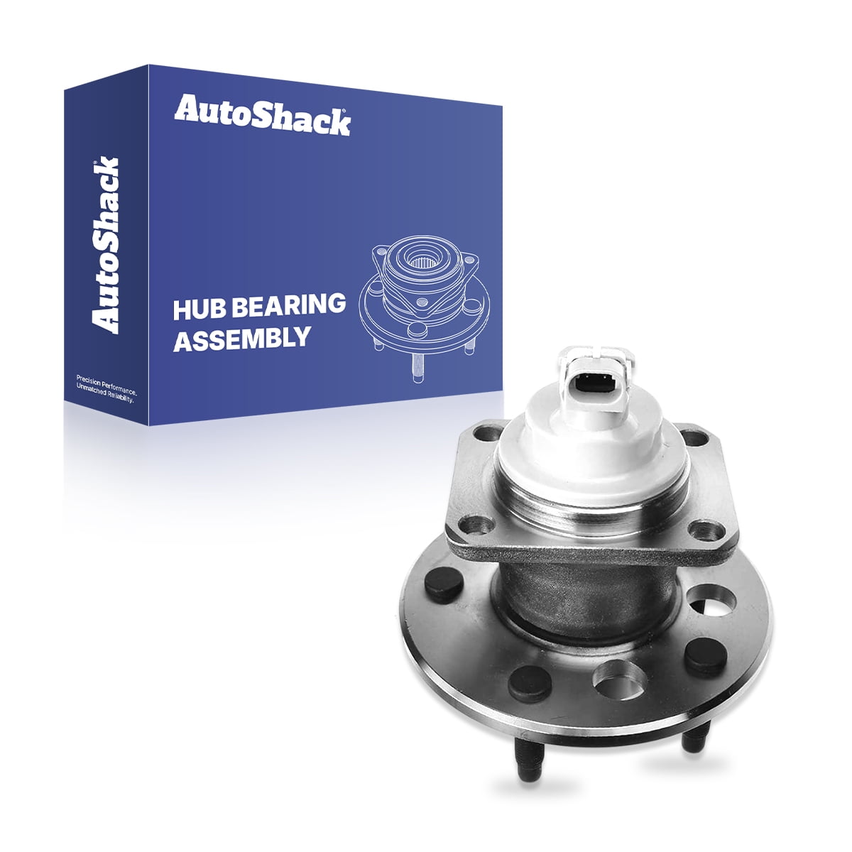AutoShack Rear Wheel Hub Bearing Assembly - Driver or Passenger Side for Chevrolet & Pontiac, Impala 2000-2013 Grand Prix 1997-2008, FWD V6 3.1L 3.4L 3.5L 3.6L 3.8L 3.9L V8 5.3L - 5-Lug, With ABS