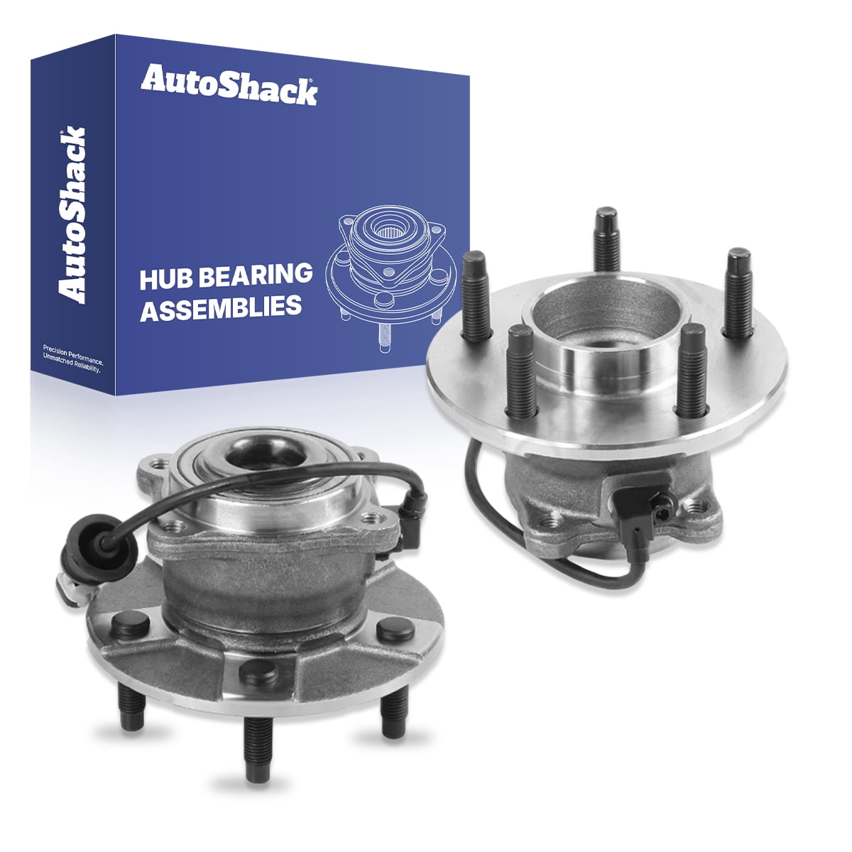 AutoShack Rear Wheel Hub Bearing Assemblies - Driver and Passenger Side for Saturn & Chevrolet, Vue 2002-2007 Equinox 2005-2006, AWD FWD L4 2.2L 2.4L V6 3.0L 3.4L 3.5L - 5-Lug, With ABS