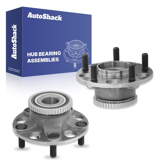 AutoShack Rear Wheel Hub Bearing Assemblies - Driver and Passenger Side for Honda & Acura, Accord 2003-2007 TL 2004-2008, FWD L4 2.4L V6 3.0L 3.2L 3.5L - 5-Lug, With ABS