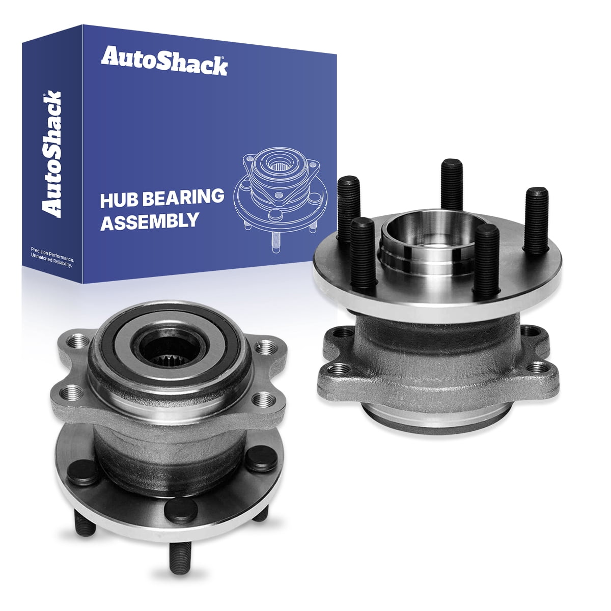 AutoShack Rear Wheel Hub Bearing Assemblies - Driver and Passenger Side for Subaru, Outback 2005-2009 Legacy 2005-2009, AWD H4 2.5L H6 3.0L - 5-Lug, With ABS