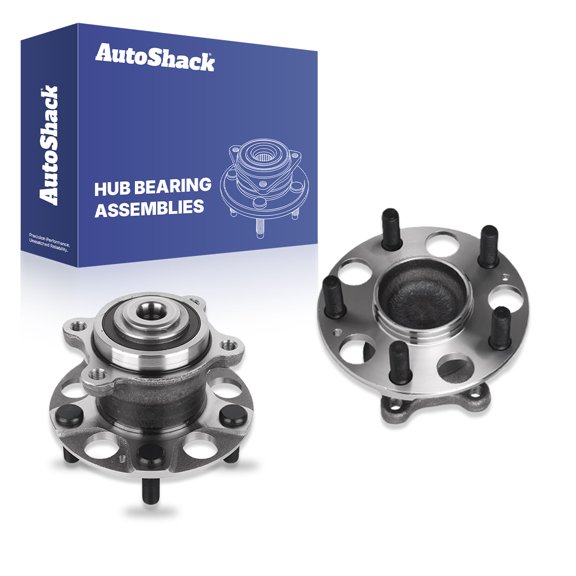 AutoShack Rear Wheel Hub Bearing Assemblies - Driver and Passenger Side for Honda & Acura, Accord 2005-2007 TSX 2004-2008, FWD L4 2.4L V6 3.0L - 5-Lug, With ABS