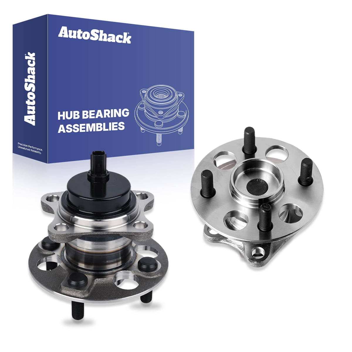 AutoShack Rear Wheel Hub Bearing Assemblies - Driver and Passenger Side for Toyota & Scion, Yaris 2006-2014 Prius C 2012-2019 iQ 2013, FWD L4 1.5L - 4-Lug, With ABS