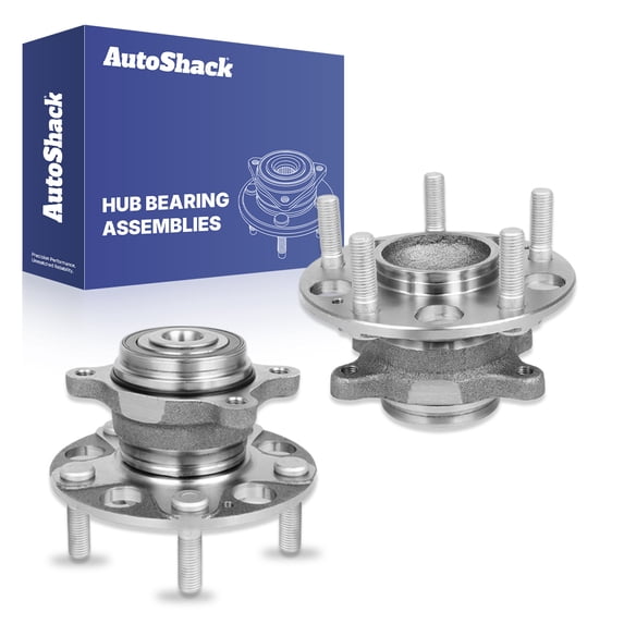 AutoShack Rear Wheel Hub Bearing Assemblies - Driver and Passenger Side for Honda & Acura, Civic 2006-2011 CSX 2006-2011, FWD L4 1.8L 2.0L - 5-Lug, With ABS