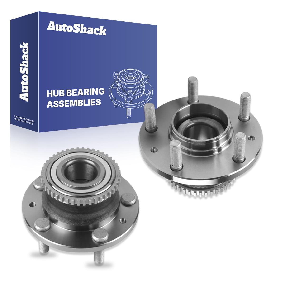 AutoShack Rear Wheel Hub Bearing Assemblies - Driver and Passenger Side for Ford, Lincoln & Mazda, Fusion 2006-2012 MKZ 2007-2012 6 2003-2008, FWD AWD L4 2.3L 2.5L V6 3.0L 3.5L - 5-Lug, With ABS