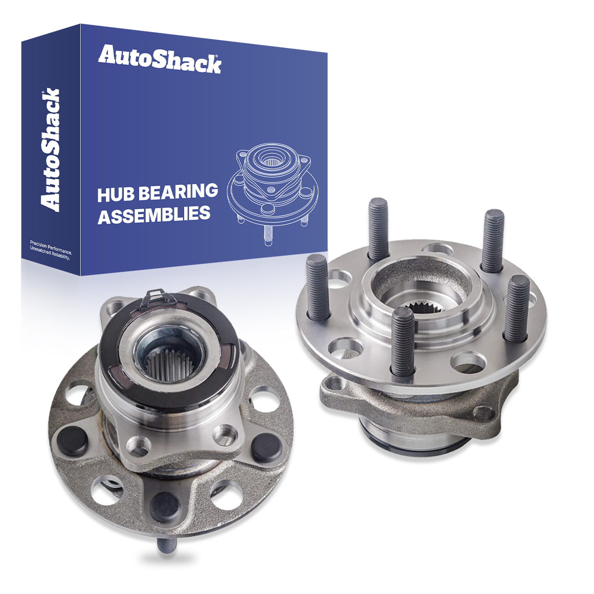 AutoShack Rear Wheel Hub Bearing Assemblies - Driver and Passenger Side for Jeep & Mitsubishi, Patriot 2007-2017 Compass 2007-2017 Lancer 2012-2017, 4WD AWD L4 2.0L 2.4L - 5-Lug, With ABS