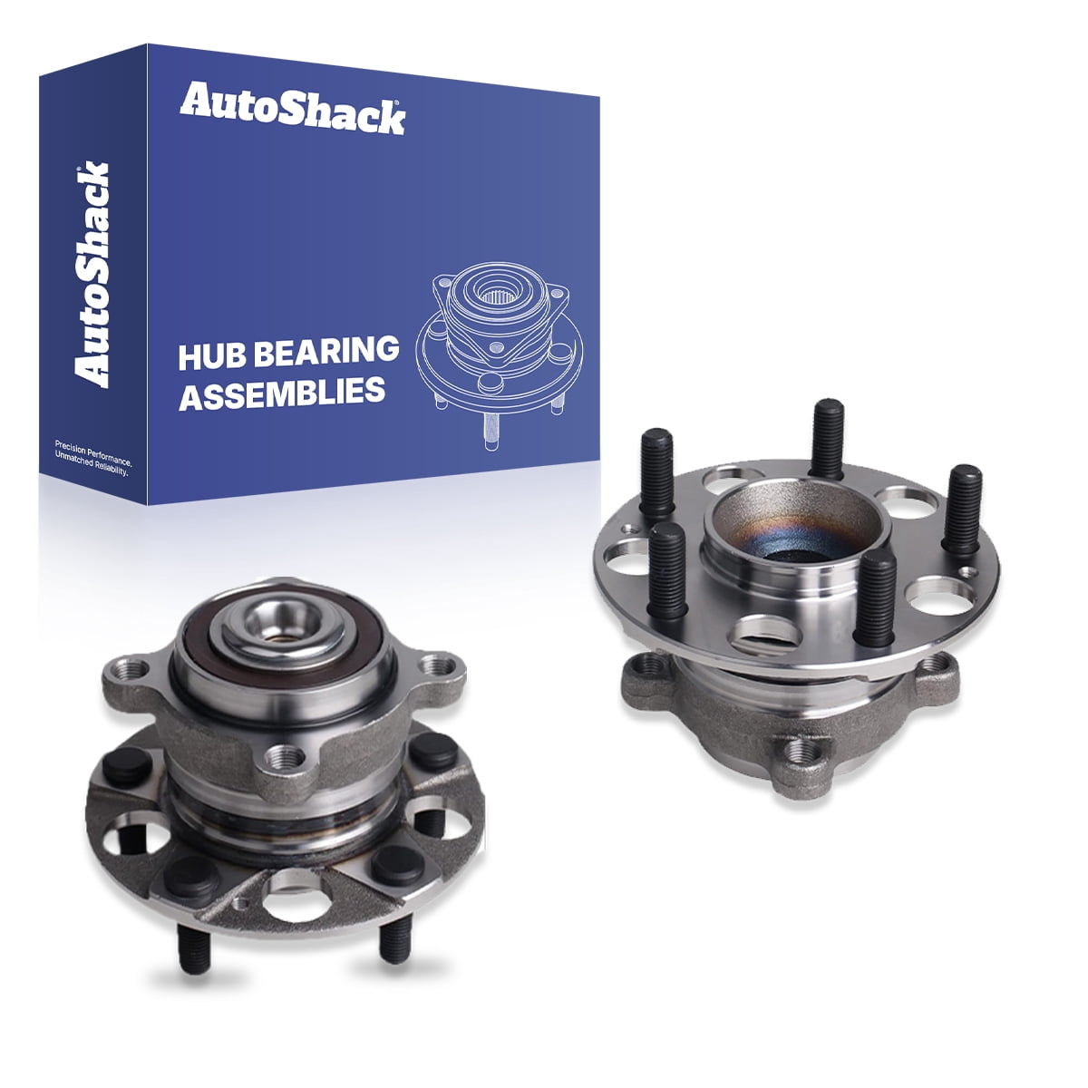 AutoShack Rear Wheel Hub Bearing Assemblies - Driver and Passenger Side for Honda & Acura, Accord 2008-2012 TSX 2009-2014, FWD L4 2.4L V6 3.5L - 5-Lug, With ABS