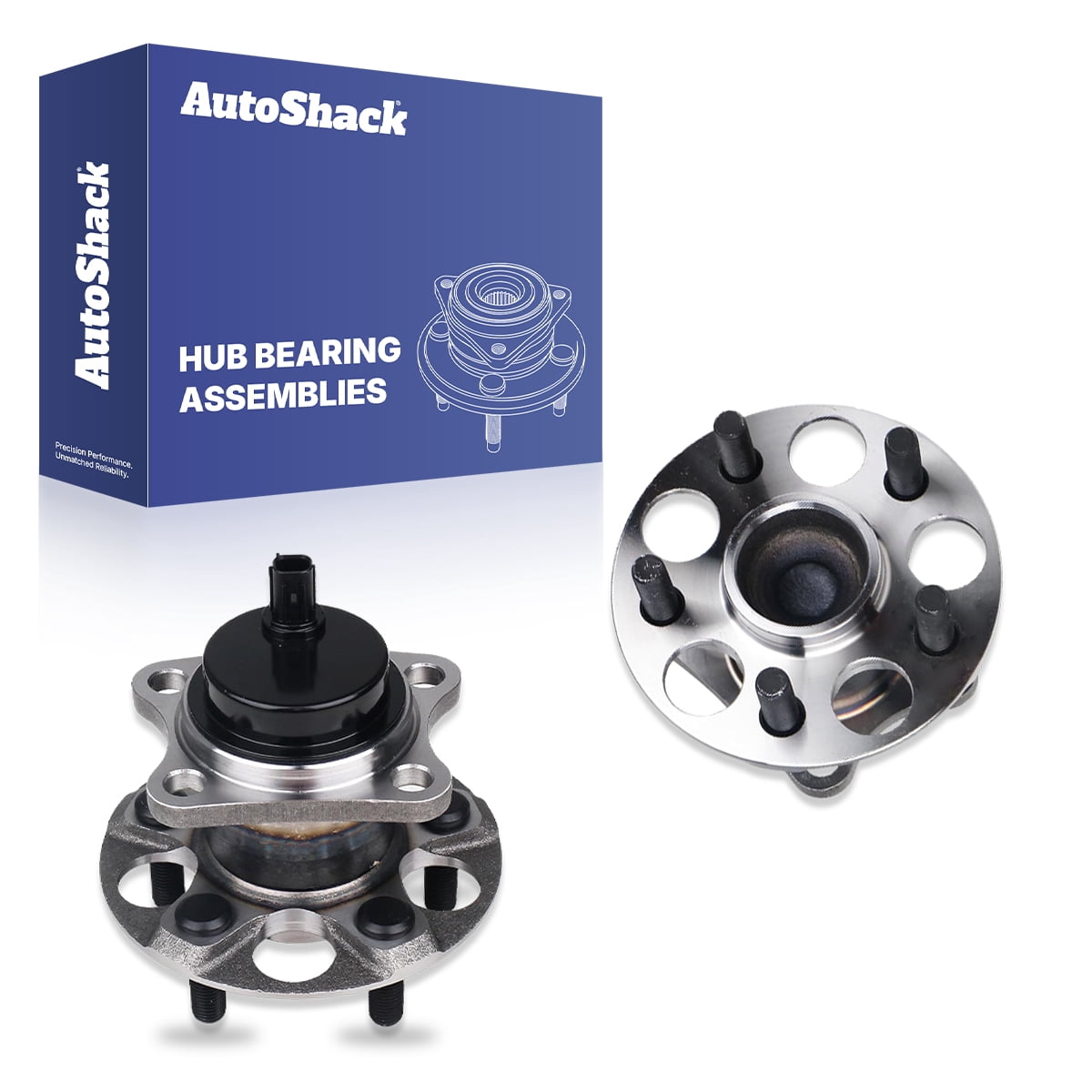 AutoShack Rear Wheel Hub Bearing Assemblies - Driver and Passenger Side for Toyota, Prius 2010-2015 Prius Plug-In 2012-2015, FWD L4 1.8L - 5-Lug, With ABS