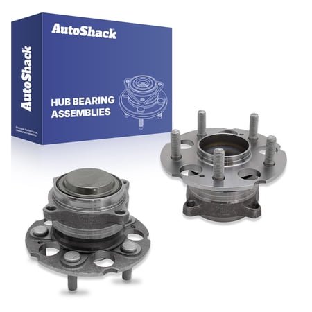 AutoShack Rear Wheel Hub Bearing Assembly, 5-Lugs, 2pcs, Driver & Passenger Side, ABS compatible - sensor not included for Honda CR-V 2012-2016 FWD 2.4L