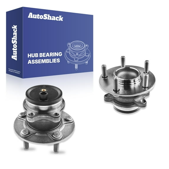 AutoShack Rear Wheel Hub Bearing Assemblies - Driver and Passenger Side for Mitsubishi, Outlander Sport 2013-2022 Outlander 2013-2020, FWD L4 2.0L 2.4L V6 3.0L - 5-Lug, With ABS