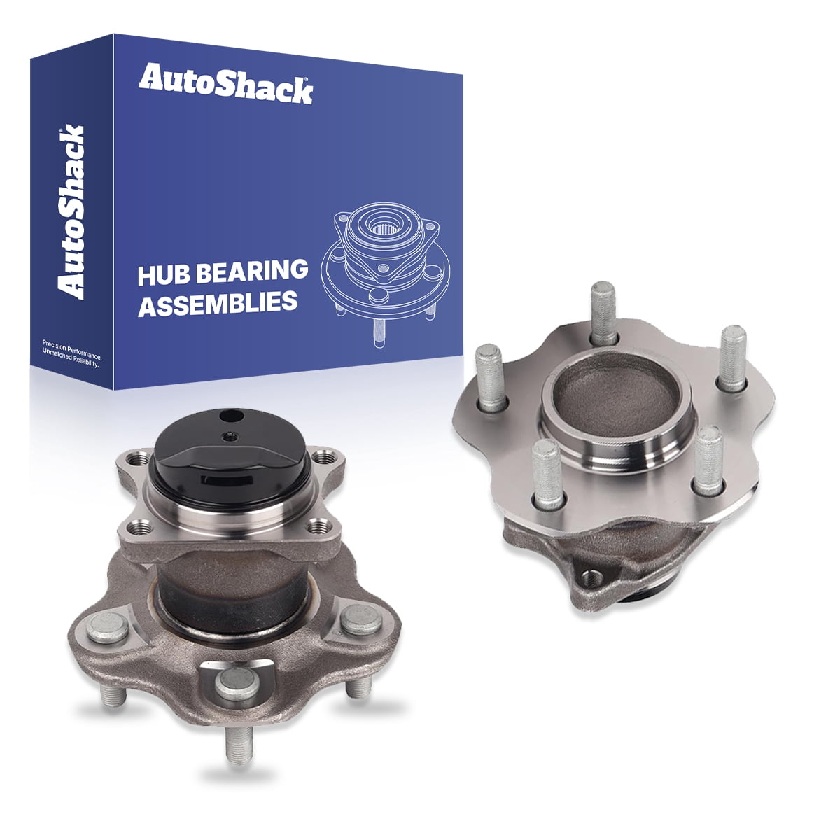 AutoShack Rear Wheel Hub Bearing Assemblies - Driver and Passenger Side for Nissan, Sentra 2013-2019, FWD L4 1.6L 1.8L - 5-Lug, With ABS