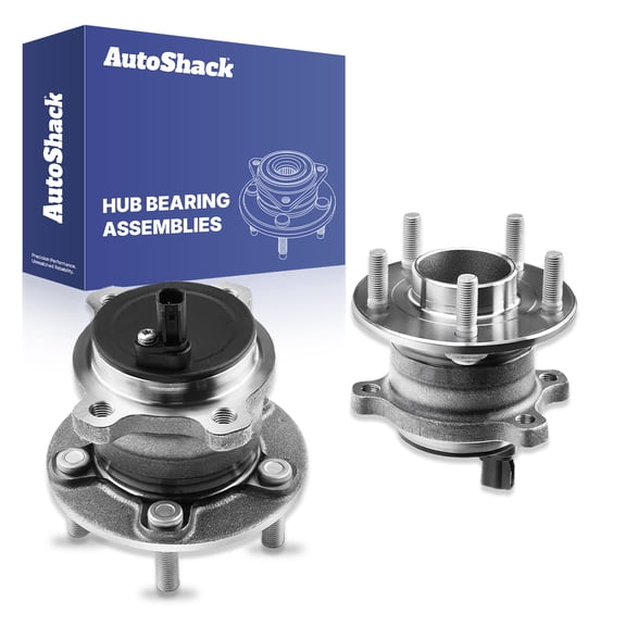 AutoShack Rear Wheel Hub Bearing Assemblies - Driver and Passenger Side for Ford & Lincoln, Escape 2013-2019 MKC 2015-2019 C-Max 2013-2018, FWD AWD L4 1.5L 1.6L 2.0L 2.3L 2.5L - 5-Lug, With ABS