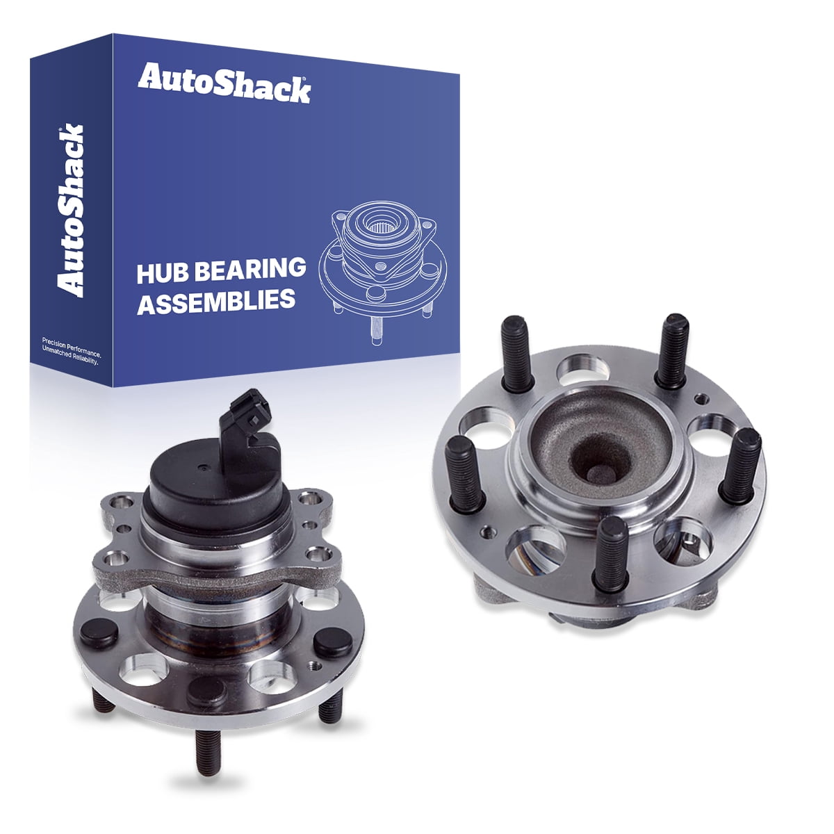AutoShack Rear Wheel Hub Bearing Assemblies - Driver and Passenger Side for Kia, Soul 2014-2019 Soul EV 2015-2019, FWD L4 1.6L 2.0L - 5-Lug, With ABS