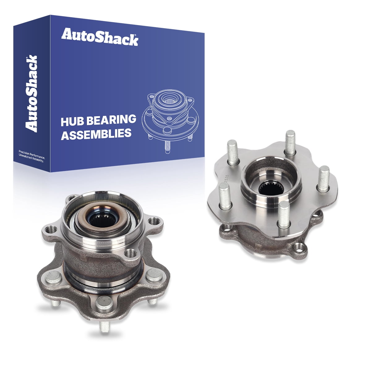 AutoShack Rear Wheel Hub Bearing Assemblies - Driver and Passenger Side for Nissan, Rogue 2014-2019 Rogue Sport 2017-2022 Juke 2014-2017 Qashqai 2017-2019, AWD L4 1.6L 2.0L 2.5L - 5-Lug, Without ABS