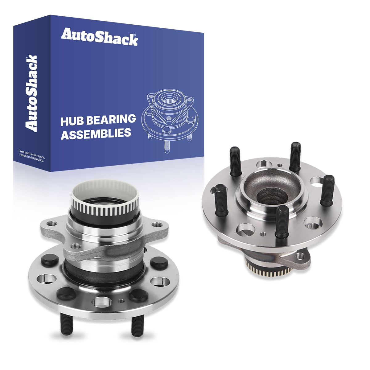 AutoShack Rear Wheel Hub Bearing Assemblies - Driver and Passenger Side for Hyundai & Kia, Sonata 2010-2014 Optima 2011-2015 Tucson 2010-2015, FWD L4 2.0L 2.4L V6 3.3L - 5-Lug, With ABS