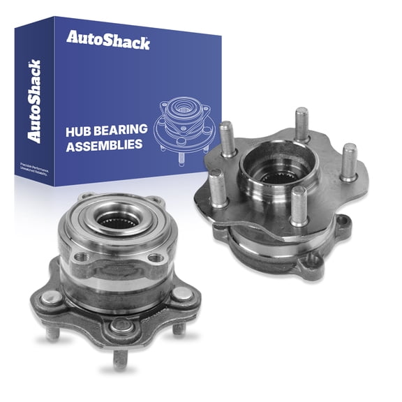 AutoShack Rear Wheel Hub Bearing Assemblies - Driver and Passenger Side for INFINITI & Nissan, Q50 2014-2023 G37 2008-2013 370Z 2009-2020, AWD RWD L4 2.0L V6 3.0L 3.5L 3.7L - 5-Lug, Without ABS