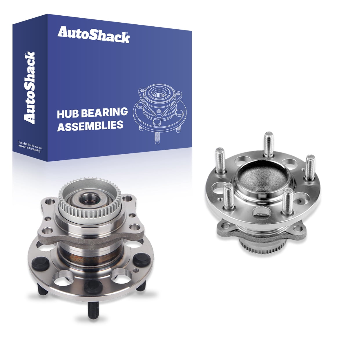 AutoShack Rear Wheel Hub Bearing Assemblies - Driver and Passenger Side for Hyundai & Kia, Elantra 2011-2016 Forte 2014-2018 Veloster 2012-2017, FWD L4 1.6L 1.8L 2.0L - 5-Lug, With ABS