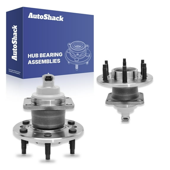 AutoShack Rear Wheel Hub Bearing Assemblies - Driver and Passenger Side for Chevrolet, Pontiac & Buick, Uplander 2006-2009 Montana 2006-2009 Terraza 2006-2007, FWD V6 3.5L 3.9L - 6-Lug, With ABS