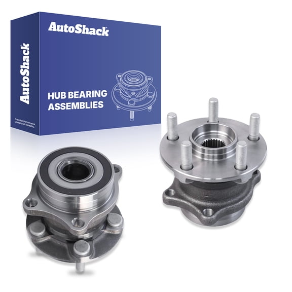 AutoShack Rear Wheel Hub Bearing Assemblies - Driver and Passenger Side for Subaru, Outback 2010-2014 Crosstrek 2019-2021 Impreza 2008-2014, AWD H4 2.0L 2.5L H6 3.6L - 5-Lug, With ABS
