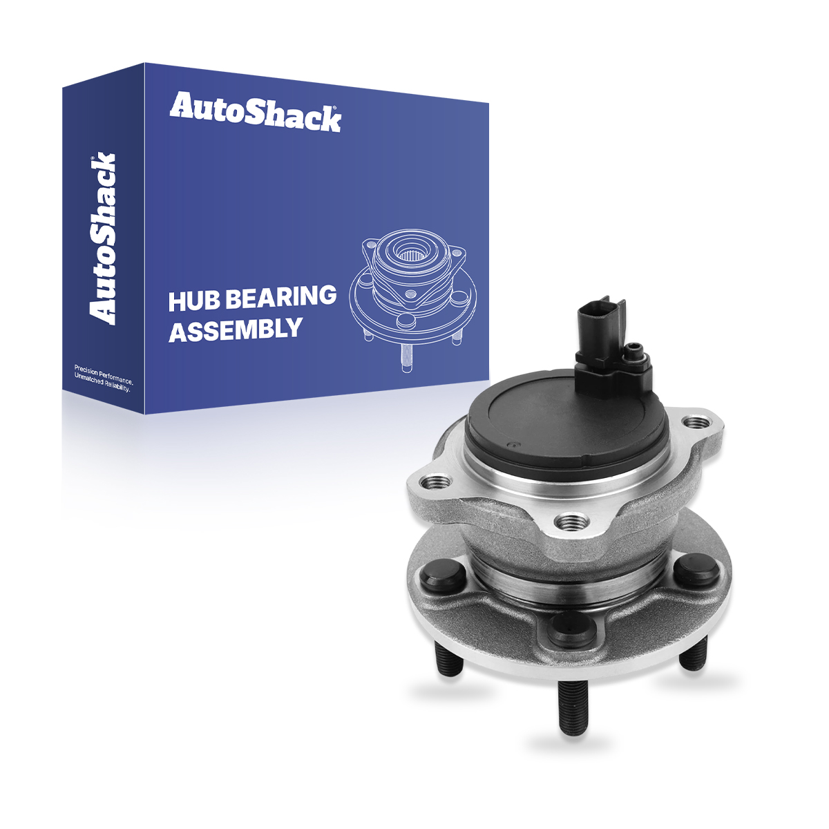 AutoShack Rear Wheel Hub Bearing Assembly - Driver or Passenger Side for Ford, Focus 2012-2018, FWD L3 1.0L L4 2.0L - 5-Lug, With ABS