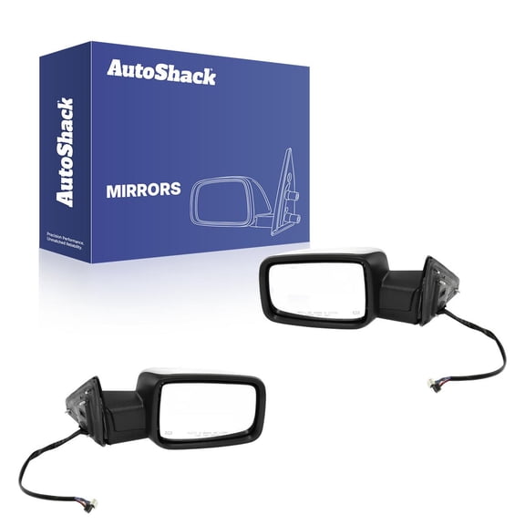 AutoShack Side View Mirrors Power Heated Chrome for Ram, 1500 2013 2500 2013, L6 6.7L V6 3.6L V8 4.7L 5.7L, Driver and Passenger Side