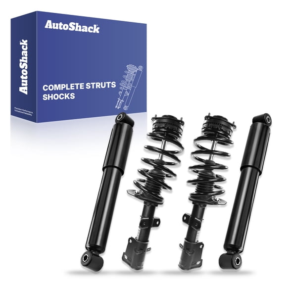AutoShack Front and Rear Complete Strut & Coil Spring Assemblies & Shock Absorbers - Driver and Passenger Side for Dodge & Volkswagen, Grand Caravan 2008-2011 Routan 2009-2010, FWD V6 3.6L 3.8L 4.0L