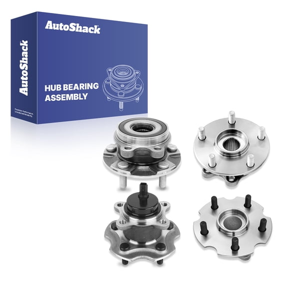AutoShack Front & Rear Hub Bearing Assemblies for Toyota & Scion, RAV4 2006-2018 tC 2011-2016, FWD L4 2.5L V6 3.5L - With ABS, 5-Lug