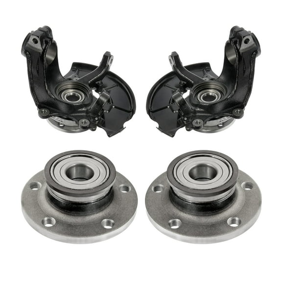 AutoShack Set of 4 Front and Rear Wheel Hub and Bearing Assembly with ABS Replacement for 2006 Volkswagen Golf 1.8L 1.9L 2.0L FWD 5 -Lugs HUB030400107