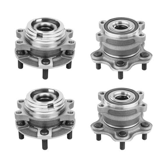 AutoShack front and rear wheel hub bearing assemblies with ABS replacement for Nissan Pathfinder Murano INFINITI QX60 JX35 4-PC set