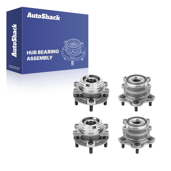 AutoShack Front & Rear Hub Bearing Assemblies for Nissan & INFINITI, Pathfinder 2013-2020 Murano 2015-2018 QX60 2014-2020 JX35 2013, AWD 4WD L4 2.5L V6 3.5L - With ABS, 5-Lug
