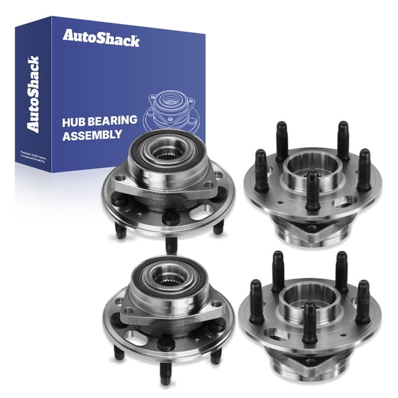 AutoShack Front & Rear Hub Bearing Assemblies for Chevrolet & Buick, Malibu 2013-2015 Impala 2014-2017, 2020 LaCrosse 2010-2016, AWD FWD L4 2.0L 2.4L 2.5L V6 3.0L 3.6L - With ABS, 5-Lug