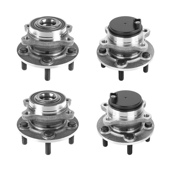 AutoShack Front & Rear Hub Bearing Assemblies for Ford & Lincoln, Fusion 2014-2020 MKZ 2014-2016 Police Responder Hybrid 2019-2020, FWD L4 1.5L 1.6L 2.0L 2.5L V6 3.7L - With ABS, 5-Lug