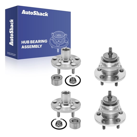 AutoShack Front and Rear Wheel Hub Bearing Assembly & Hub Repair Kit, 5-Lugs, Driver & Passenger Side, for Toyota Corolla 2009-2018 FWD 1.8L 2.4L