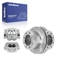 thumbnail image 1 of AutoShack Rear Vented Drilled & Slotted Silver Zinc Coated Brake Rotors + Calipers 4-PC Brake Kit Replacement for 2008-2012 Ford F-250 Super Duty SilverShield Pro 13.39" (340 mm), 1 of 5