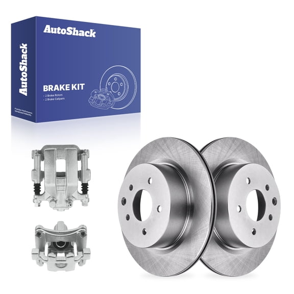 AutoShack Rear Brake Rotors & Calipers for INFINITI, G35 2007-2008, AWD RWD V6 3.5L - 12.11" (307.7 mm), 5-Lug