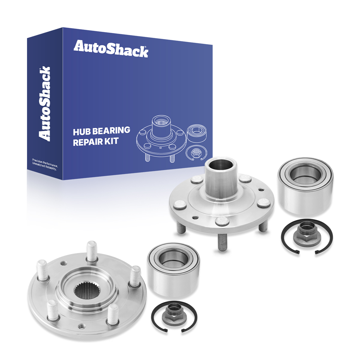 AutoShack Front or Rear Wheel Bearing and Hub Repair - Driver and Passenger Side for Ford & Lincoln, Fusion 2006-2012 MKZ 2007-2012, AWD FWD L4 2.3L 2.5L V6 3.0L 3.5L - 5-Lug, Without ABS